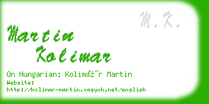 martin kolimar business card